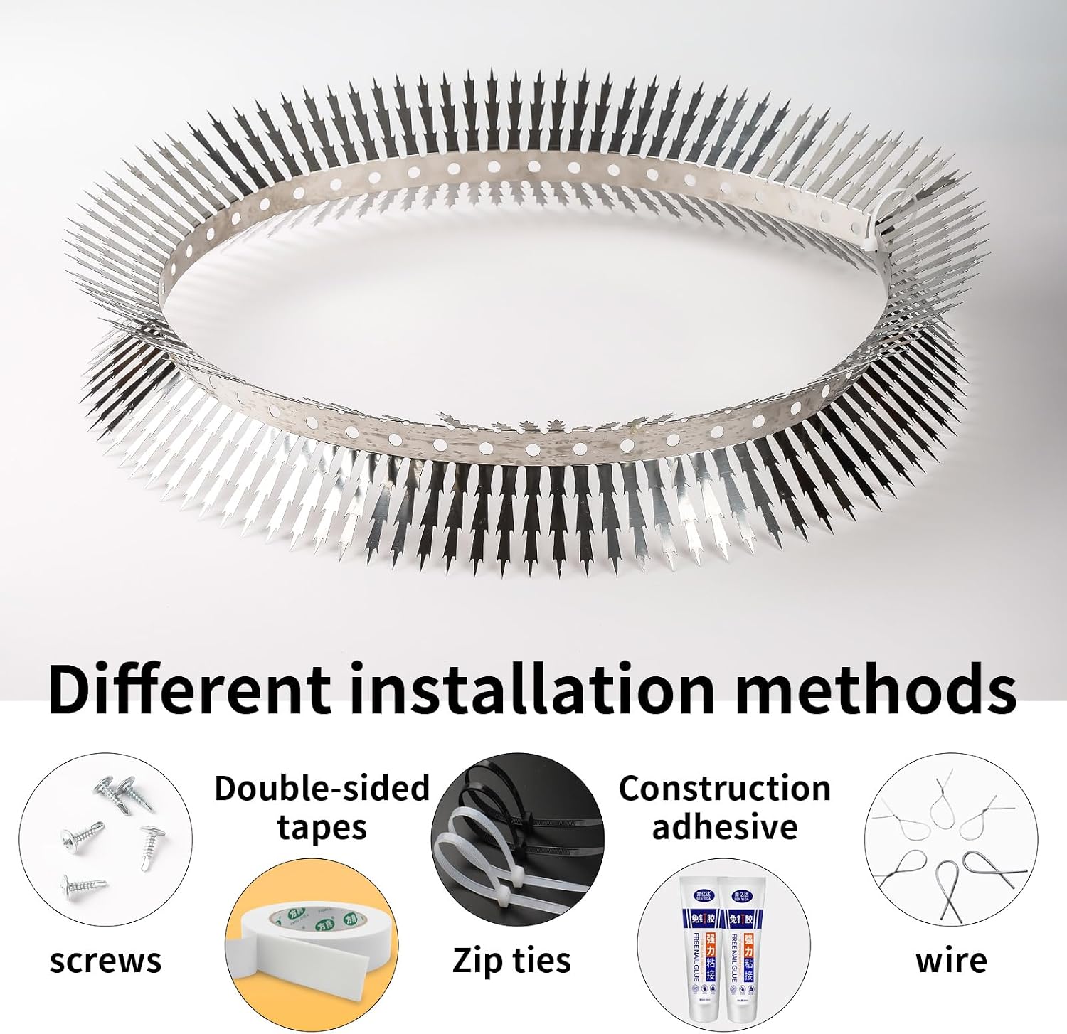 Bird Spikes.Raccoon Snake Deterrent.Squirrel Spikes.Stainless Steel Squirrel baffles for Bird feeders.Anti Climb