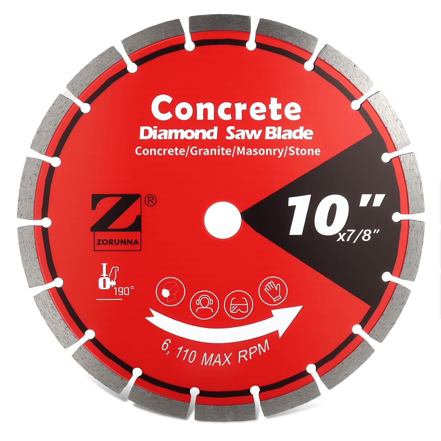 Diamond Blade for Grinder, Diamond Cutting Wheel for Angle Grinder,1/4" Segment Width, 7/8"-5/8" Arbor for Dry/Wet