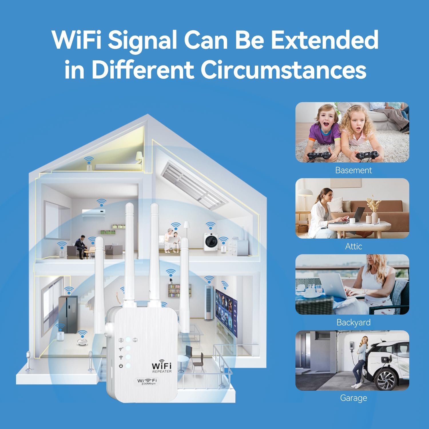 WiFi Range Extender Single Band 2.4G. | WiFi Repeater Signal Booster for Home Coverage