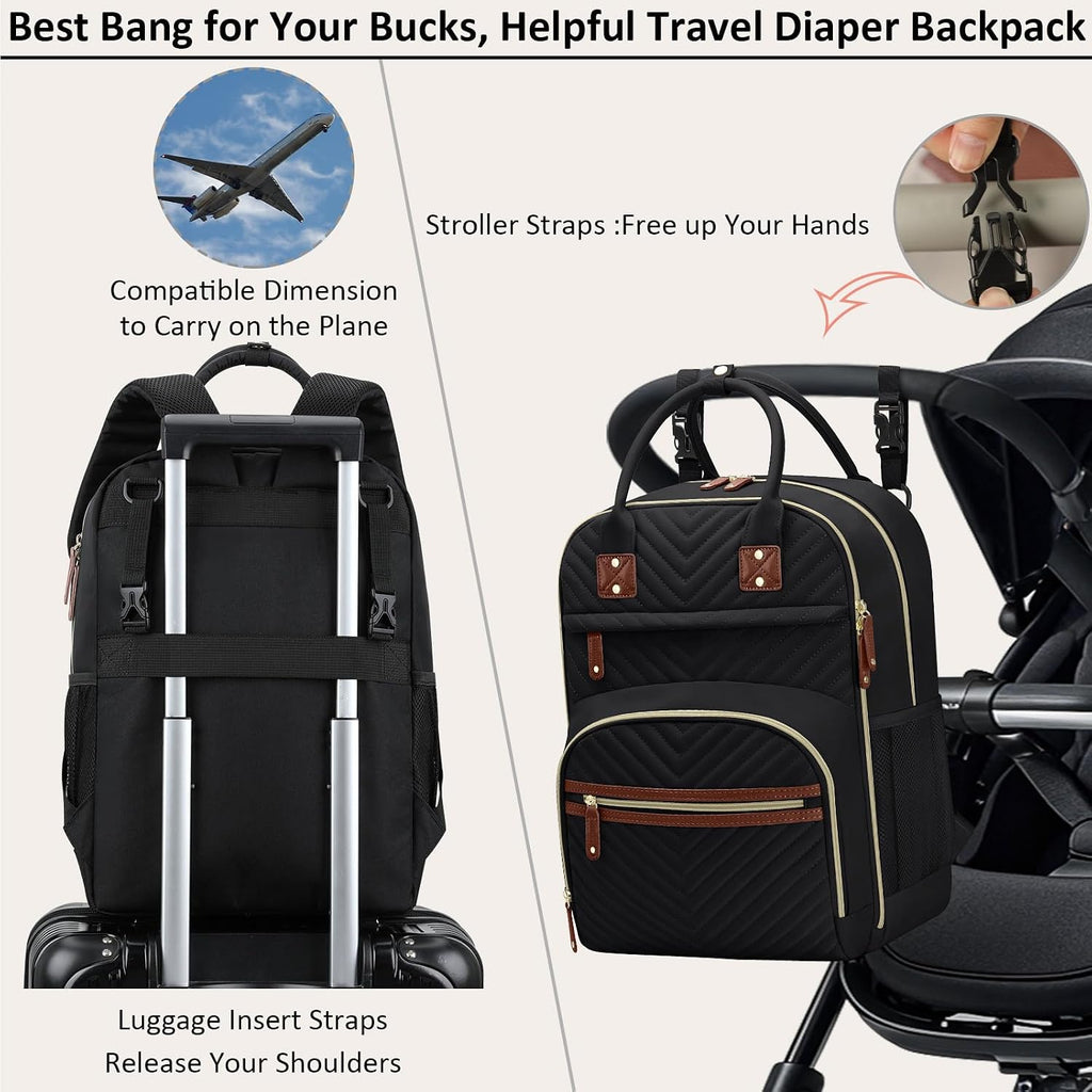 Diaper Bag Backpack for Women with Changing Pad, Baby Bag with Insulated Pockets Multifunctional Diaper Bags For Baby