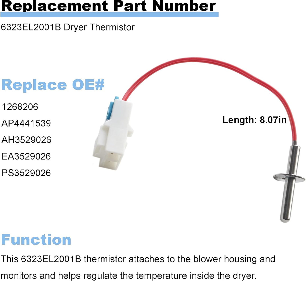 AP4445168 Dryer Thermistor and Thermostat Kit Replacement for LG Dryer