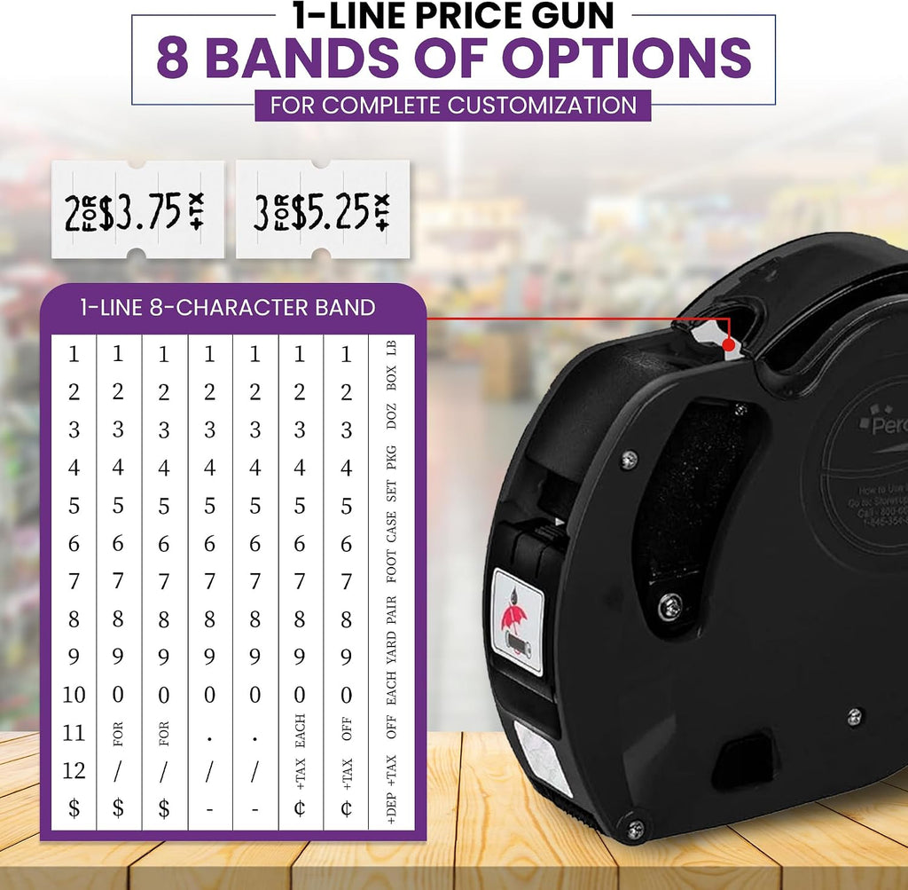 X 1 Line Price Gun Kit - 1 Line Label Gun with 9000 White Blank Labels, and an Extra Inker