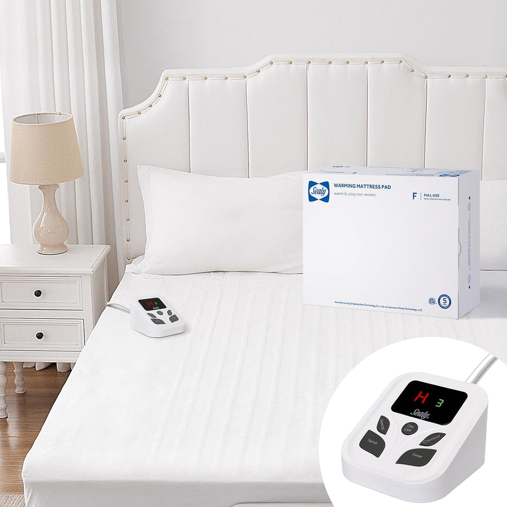 Heated Mattress Pad Full Size with 10 Heat Settings Machine Washable | Electric Mattress Pad Bed Warmer with 1 to 9
