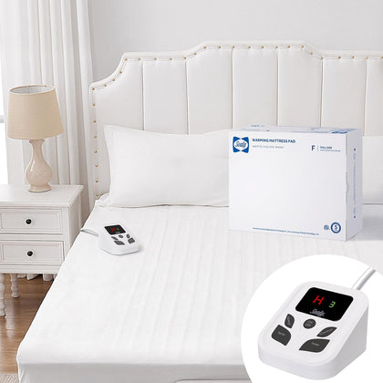 Heated Mattress Pad Full Size with 10 Heat Settings Machine Washable | Electric Mattress Pad Bed Warmer with 1 to 9