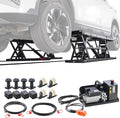 Portable Car Lift, 9000 lbs Capacity, Heavy Duty Steel Truck Lift with 28" Max Height, 120V Power Unit, Wheels, 4