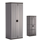 72-Inch Tall Storage Cabinet, Platinum Resin Garage Storage Cabinet