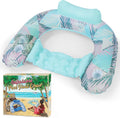 Inflatable Pool Float Chair - Extra Large Floating Pool Lounger with Cup Holder for Adults