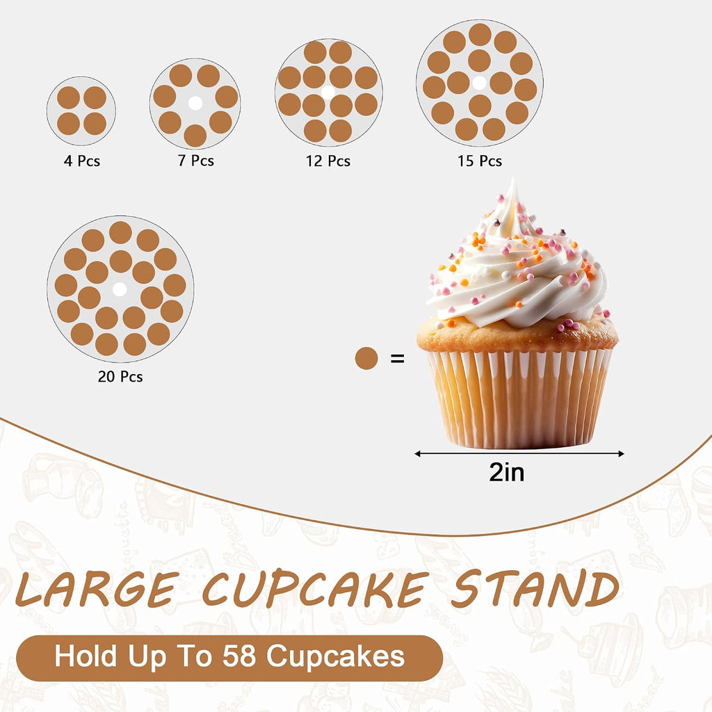 5 Tier Cupcake Stand, Large Round Acrylic Cupcake Tower for Wedding
