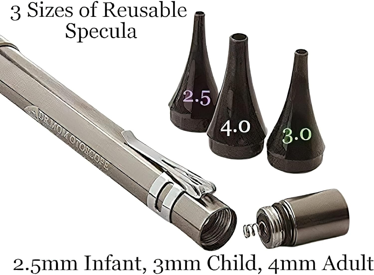 Third Generation Dr Mom Slimline Stainless LED Pocket Otoscope with Soft White Natural Hue Light Spectrum in
