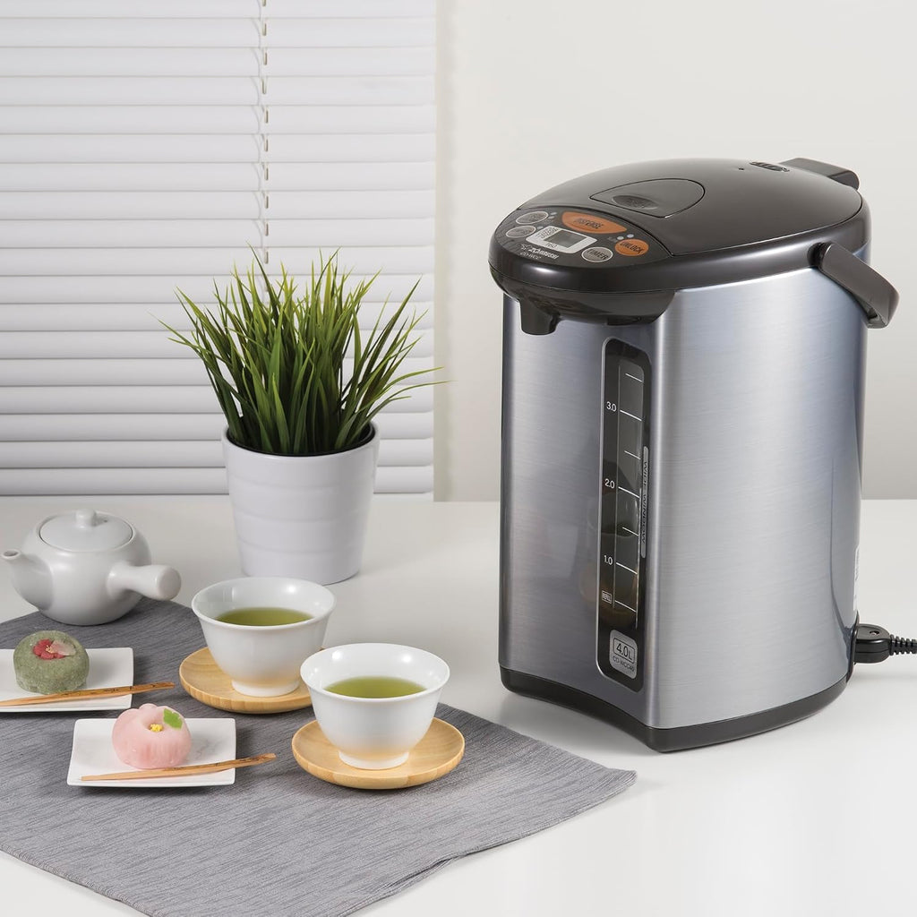 Micom Water Boiler and Warmer (135 oz. / 4L, Silver) | Four heat settings, Quick Temp mode, energy-saving operation