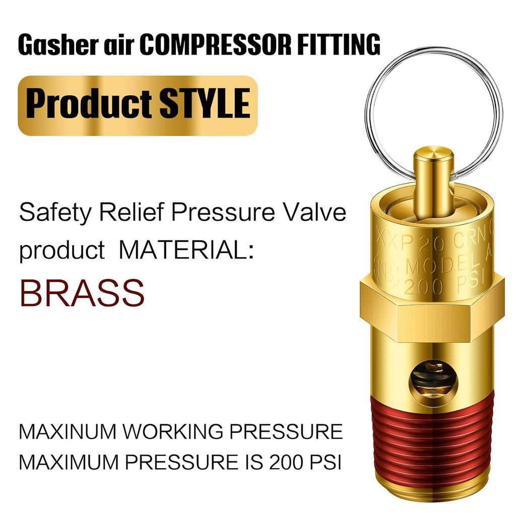 4 Pcs 1/4 Inch Npt(M) Air Compressor Check Valve, Pressure Relief Valve