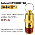 4 Pcs 1/4 Inch Npt(M) Air Compressor Check Valve, Pressure Relief Valve