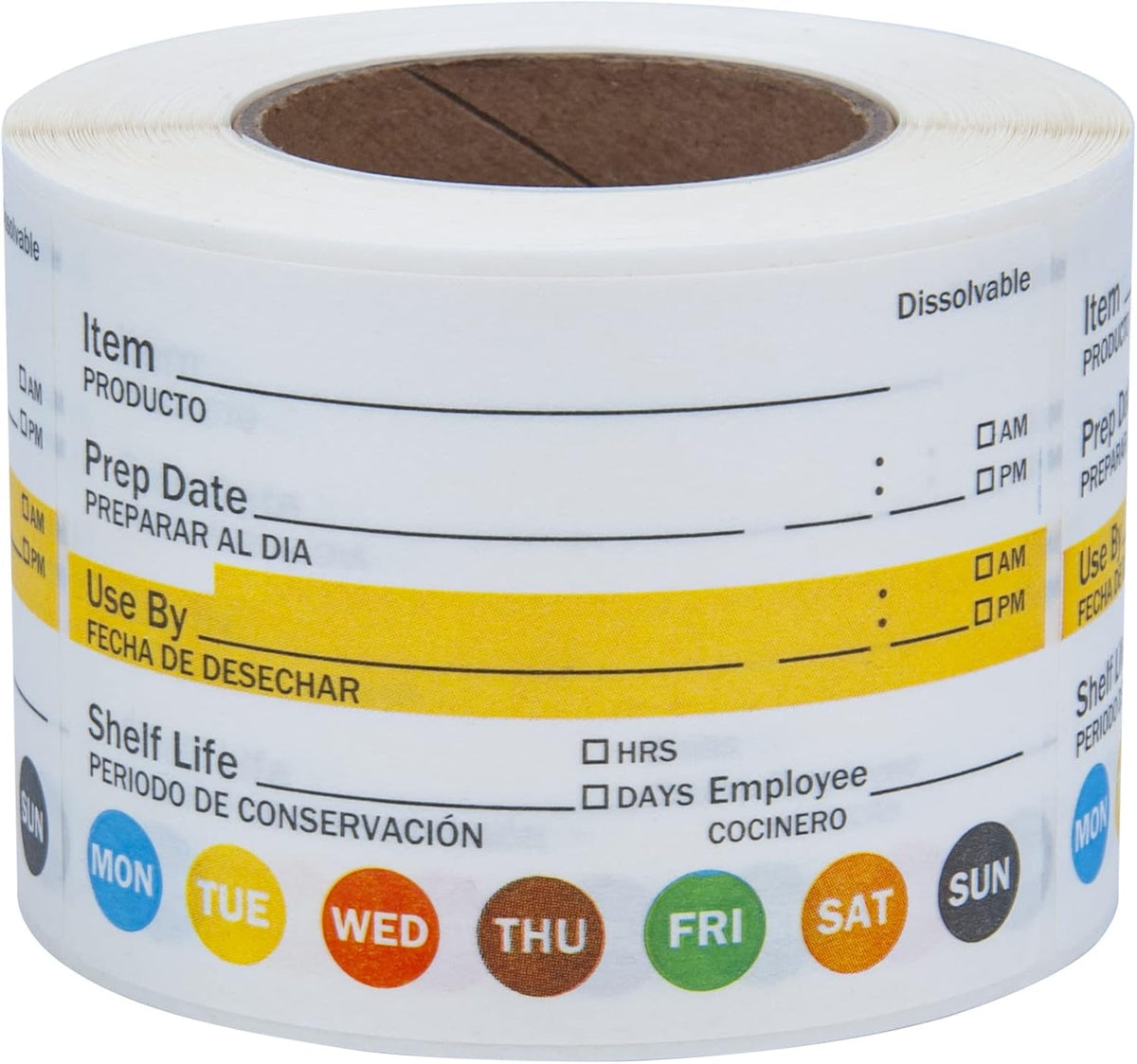 2"x3" Dissolvable Labels 250 Pcs Shelf Life Food Rotation Use by