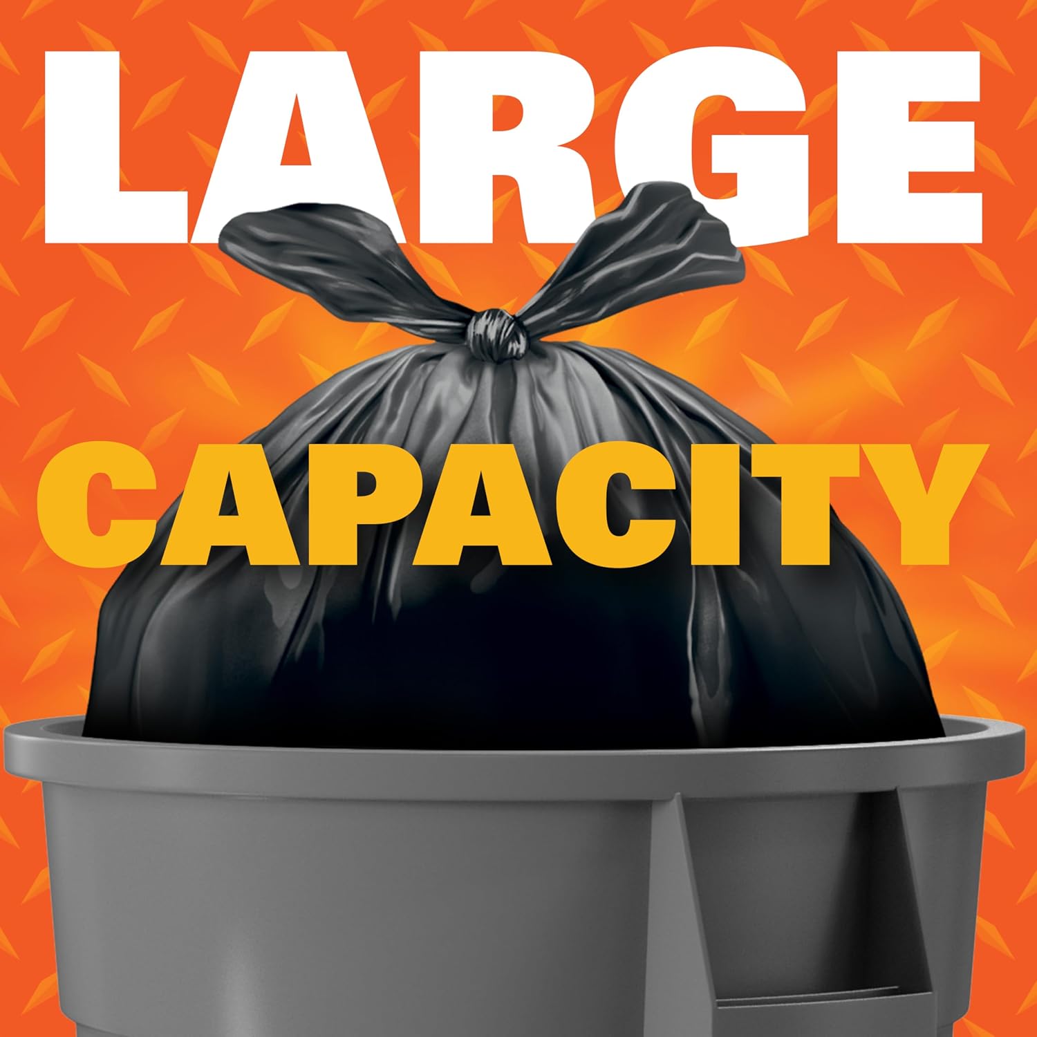 Easyflaps Multipurpose 30 Gallon Large Trash Bags, Black, 40ct | 30G Black Garage Trash Bags, Simple Flap Tie