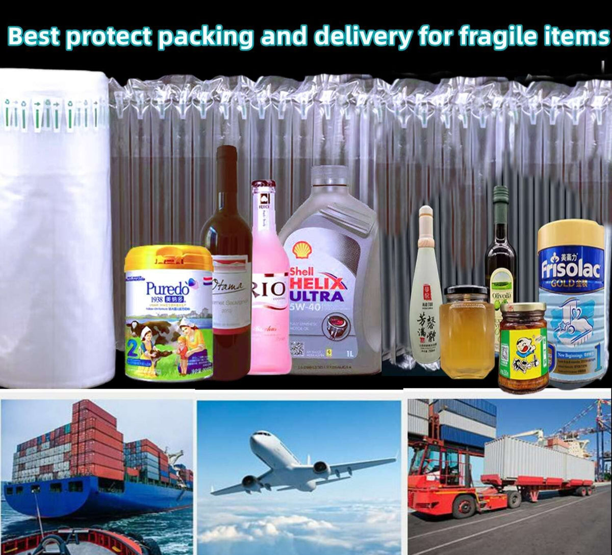 Bubble Cushioning wrap Roll Packing - Inflatable Packing Material, Large Bubble Roll Wrap with Free Pump, Large air