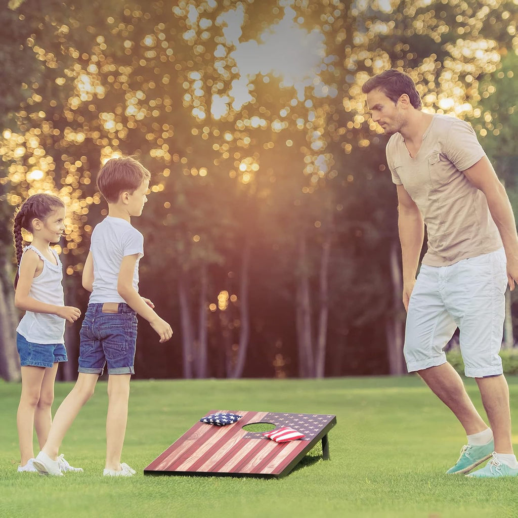 Cornhole Set 4x2 and 3X2 Regulation Size Corn Holes Sets with Carrying Bags & 8 Bean Bags Cornhole Boards Bean Toss