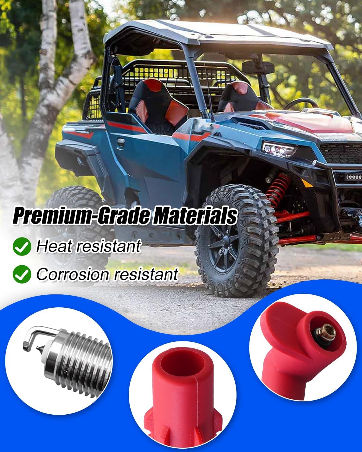 Ignition Coil Spark Plug Wire Cap Fit for Polaris General XP 4 1000