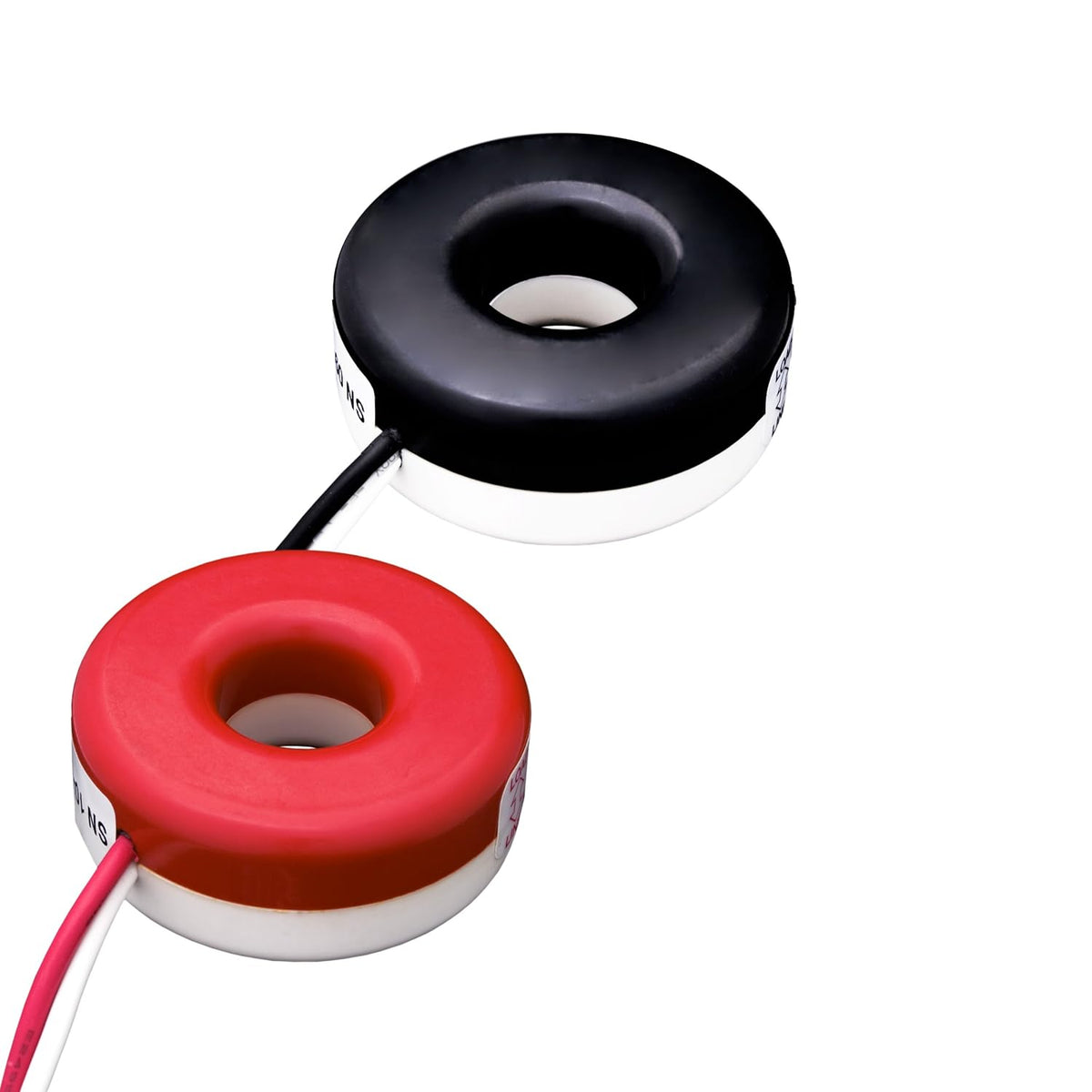 Leviton Current Transformers, Solid Core, 200A, 100mA, 0.72" Opening, 48â€ Leads, +/-0.3% Accuracy, Quantity 2 (1 Red, 1 Black), For Submetering, CDA02-212