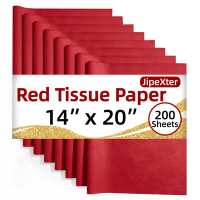 200 Sheets Red Tissue Paper Bulk for Gift Wrapping & Bags