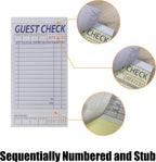24 Books Guest Checks Server Note Pads, 2-Part Carbonless
