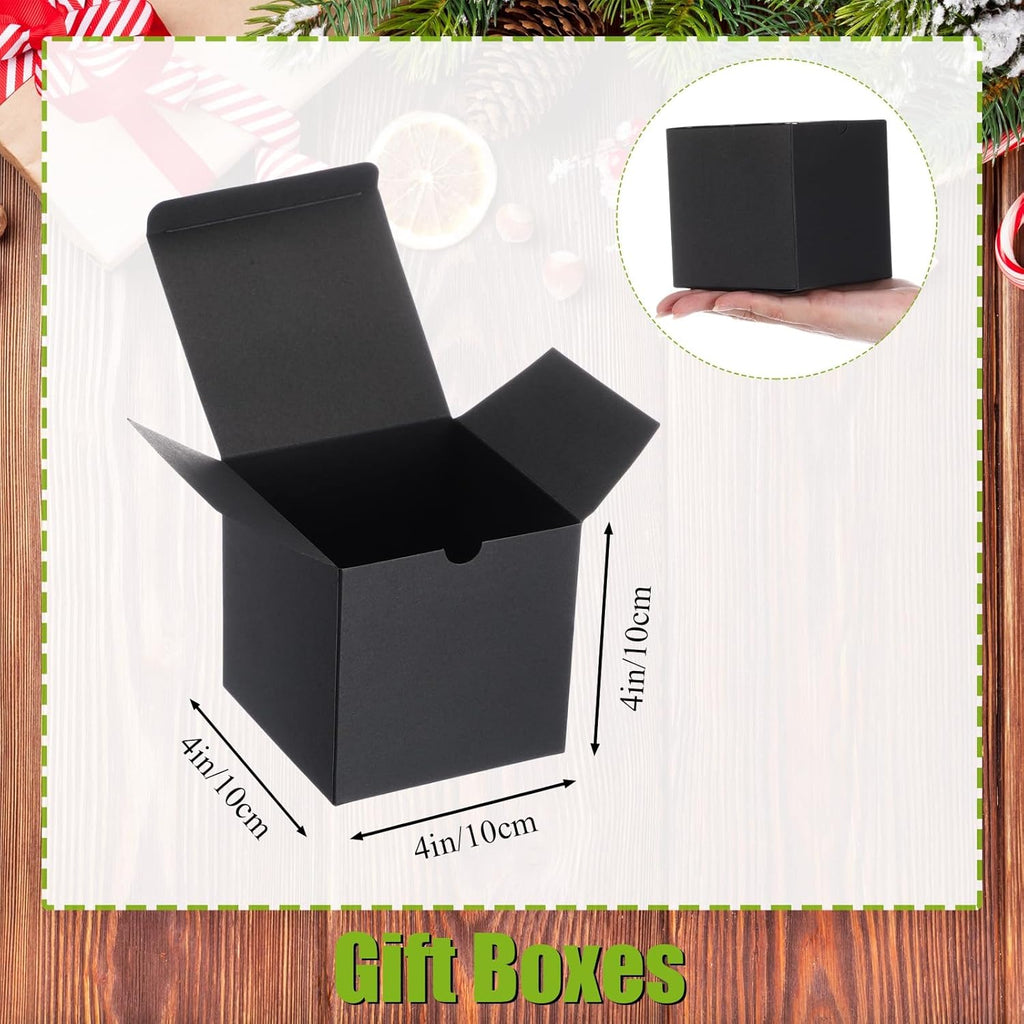 48 Pack Black Gift Boxes Small Cardboard Gift Boxes with Lids