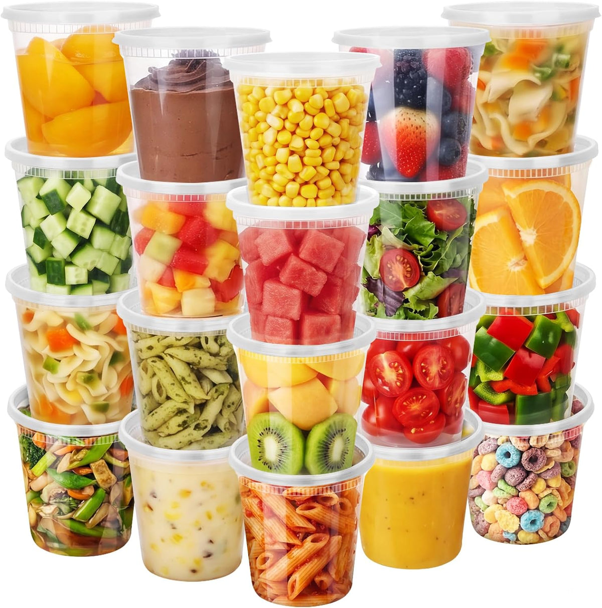72 Sets (144-Piece) Deli Containers with Lids,24oz X 72 Set Each