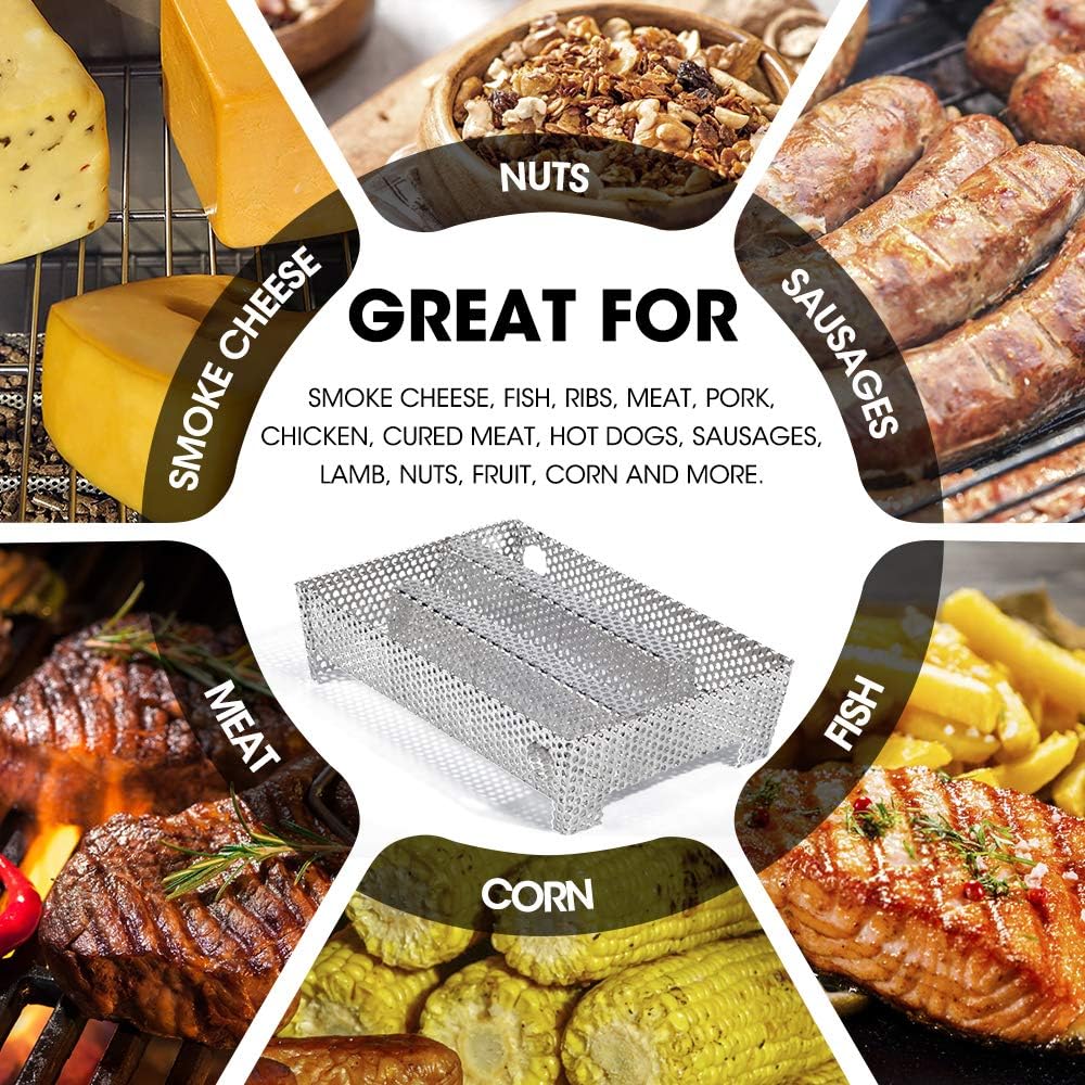 Buzzlett 5" x 8" Pellet Smoker Tray 12 Hours of Billowing Smoke