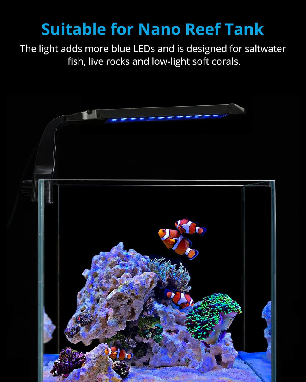 Clip-on Marine Aquarium Light for Coral Reef Tank