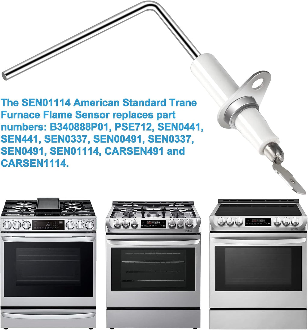 4-Pack SEN01114 Furnace Flame Sensor Replacement Part fit for Tra-ne Furnace - Replaces SEN0491 SEN00491 by Romalon