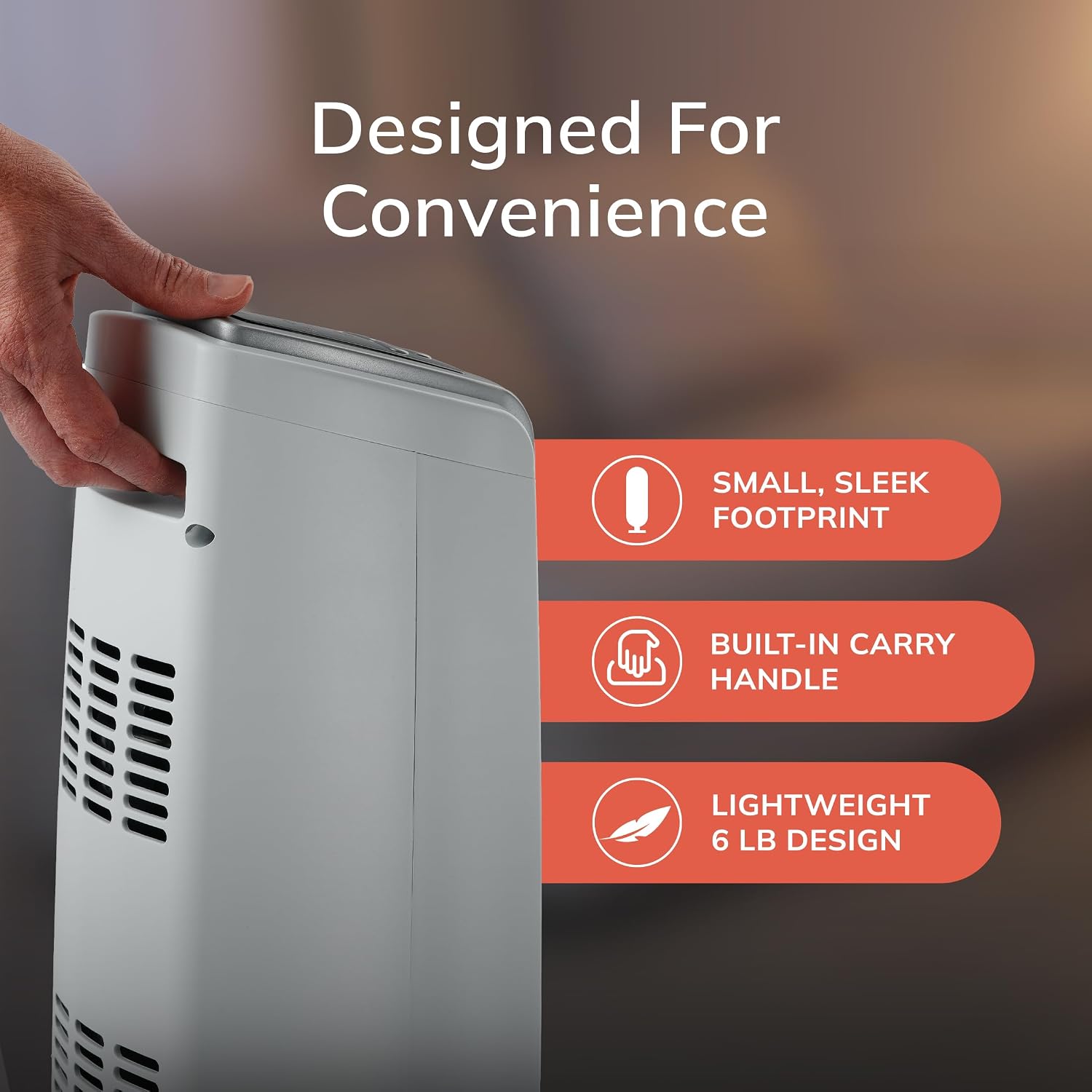 Oscillating Ceramic Tower Space Heater for Home with Overheat Protection, Timer, 22.5 Inches, Silver, 1500W, 5775 |