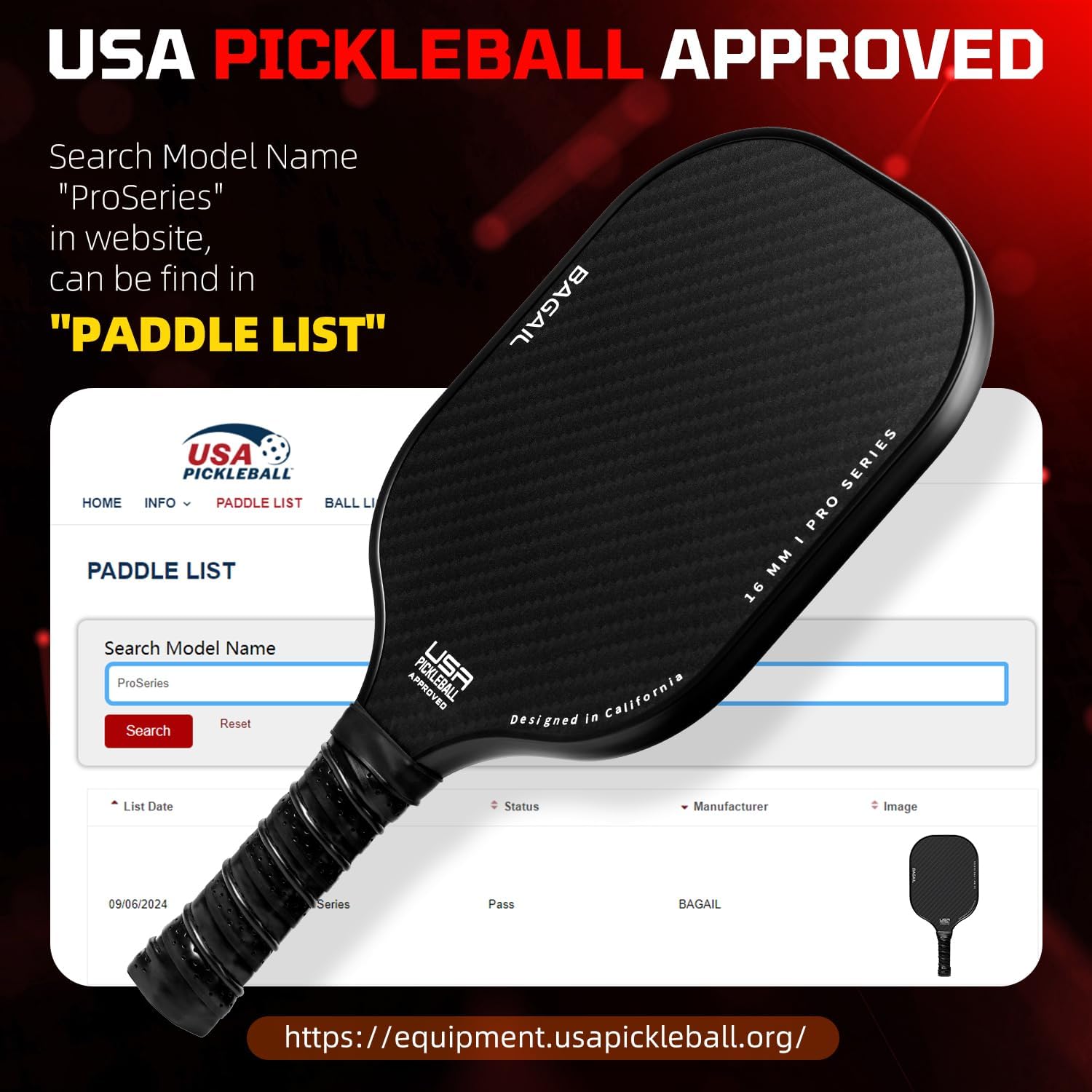 Pickleball Paddles, USAPA Approved Fiberglass Surface Pickleball Set, Lightweight Pickle Ball Rackets with 4 Balls, 1