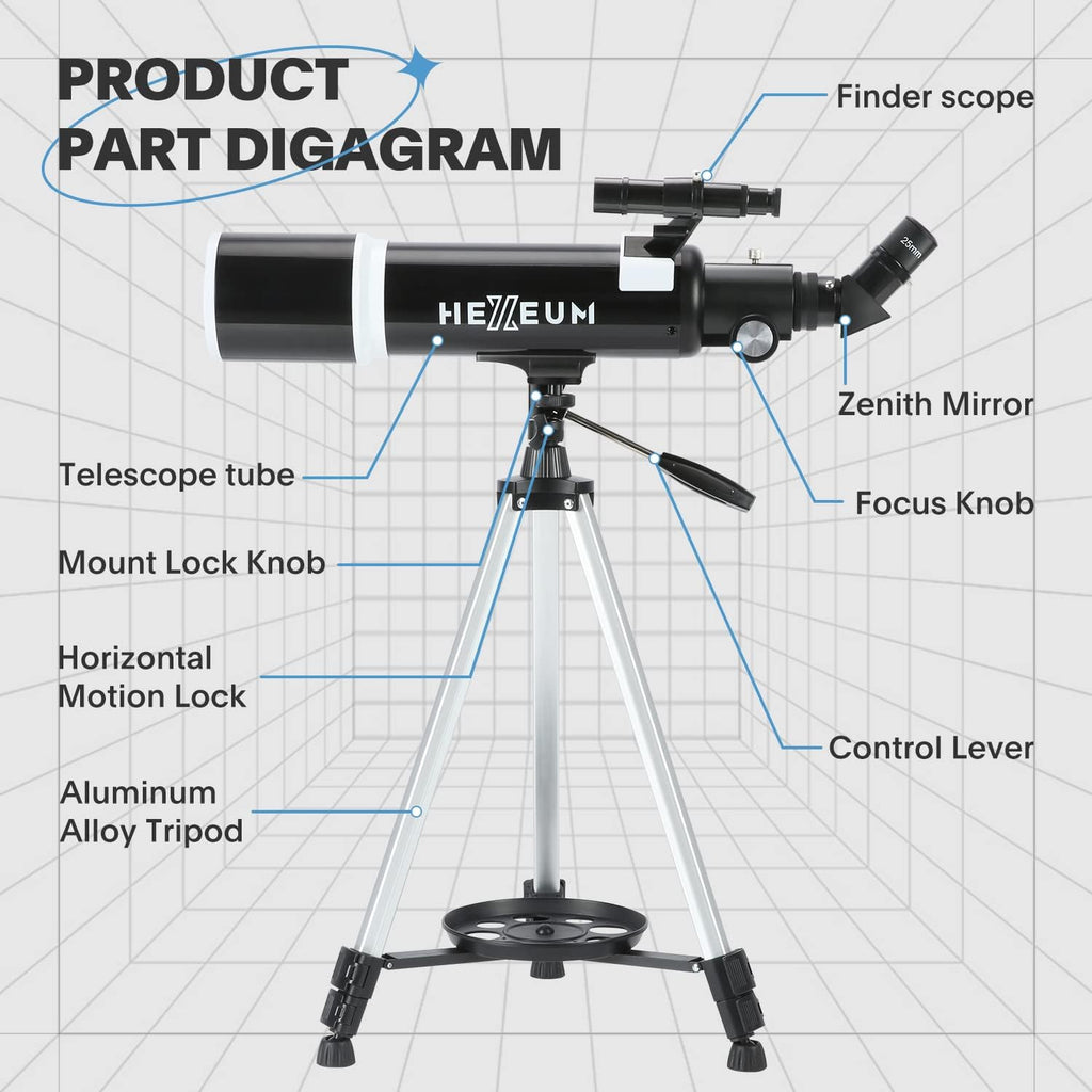 Telescope for Adults & Beginner Astronomers - 80mm Aperture 600mm Fully Multi-Coated High Transmission Coatings with