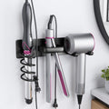 Hair Dryer Holder Wall Mount Aluminum Alloy Hot Tools Organizer | Heavy Duty, Matte Black