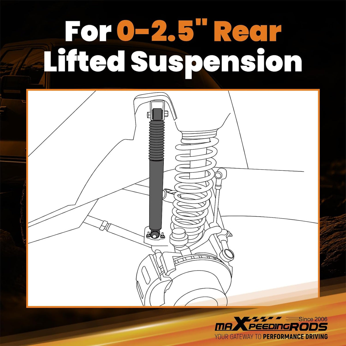 maXpeedingrods 0-2.5" Rear Shocks for Jeep Grand Cherokee WJ 1999-2004
