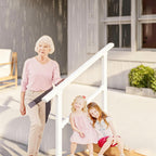 2 Pack Hand Rails for Outdoor Steps,5 Step White Railing Kit