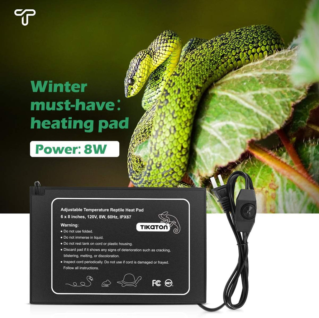 Reptile Heat Pad - Adjustable Temperature Under Tank Heater for 10-20gal/30-40gal Tank, Terrarium Heat Mat for