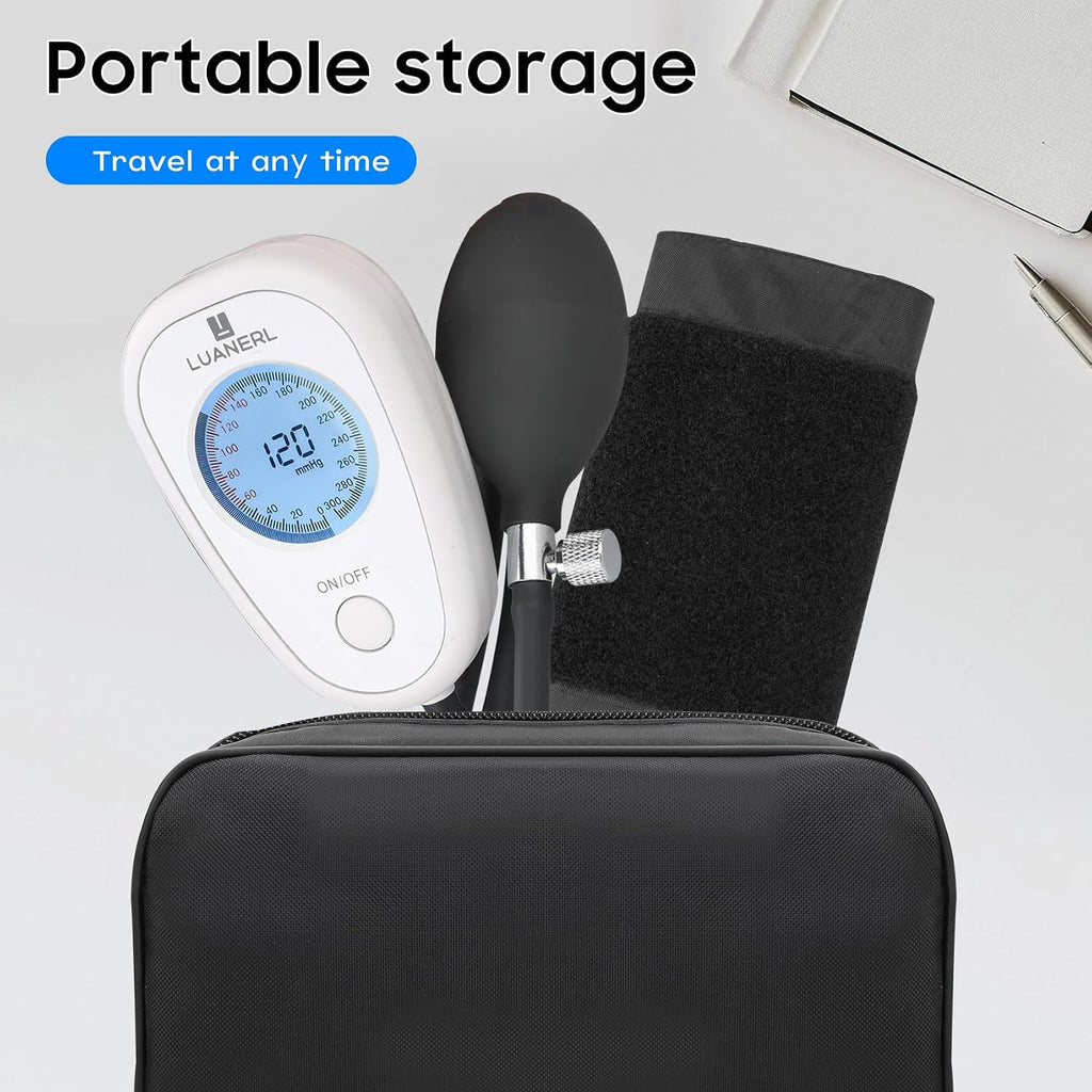Professional Aneroid Digital Display Manual Blood Pressure Cuff Size 8”-17” Inches (20-42cm) Precise Sphygmomanometer