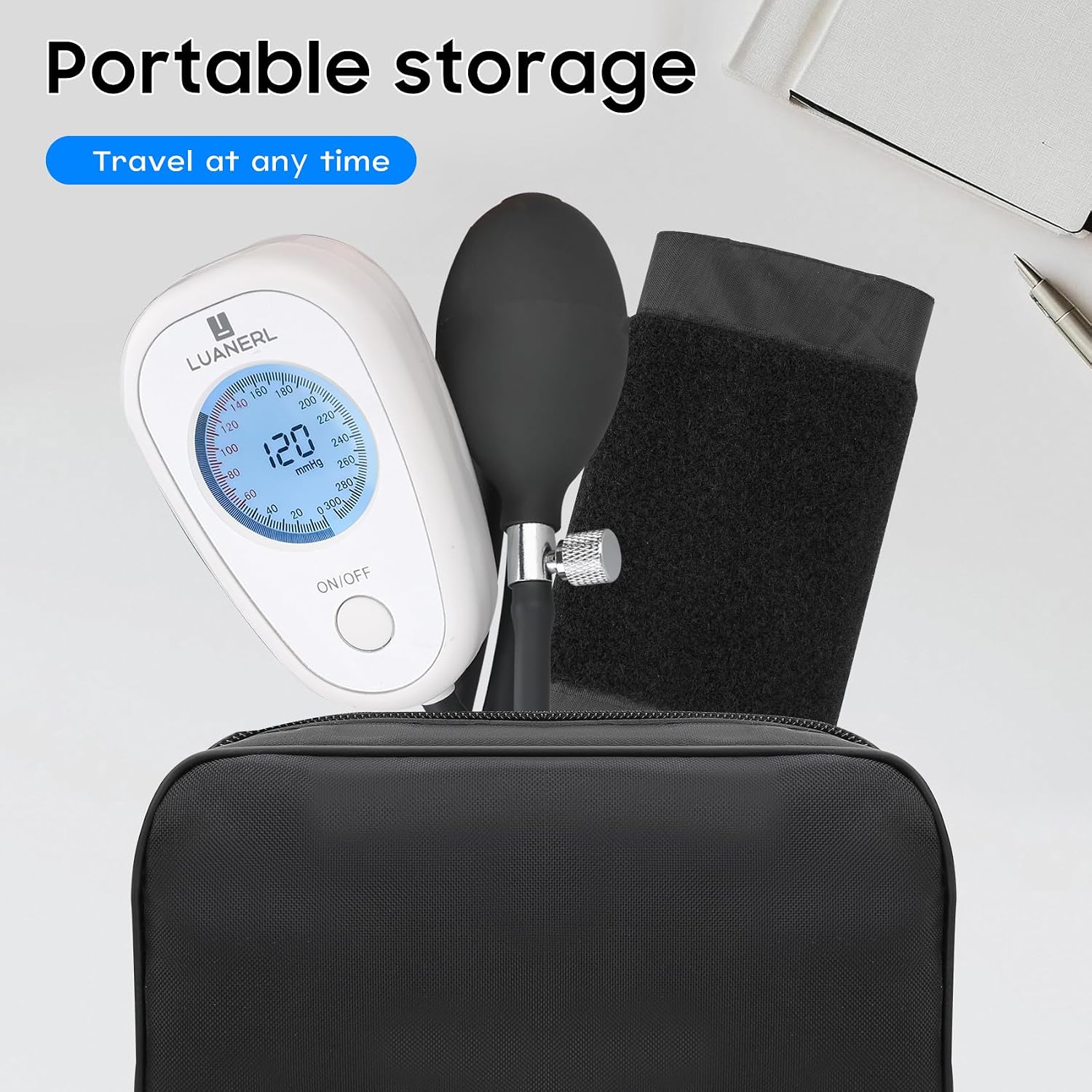 Professional Aneroid Digital Display Manual Blood Pressure Cuff Size 8”-17” Inches (20-42cm) Precise Sphygmomanometer