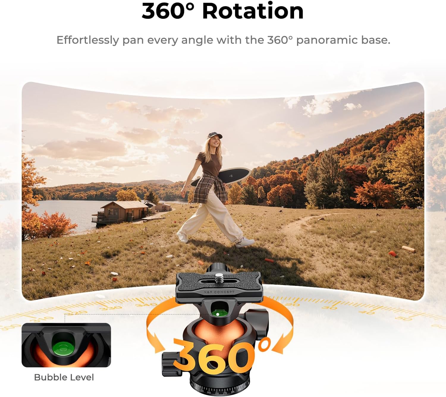 63" Aluminum Travel Tripod for Camera/Phone | 2.6lb Compact with Arca Ball Head, 22lb Max Load Heavy Duty for