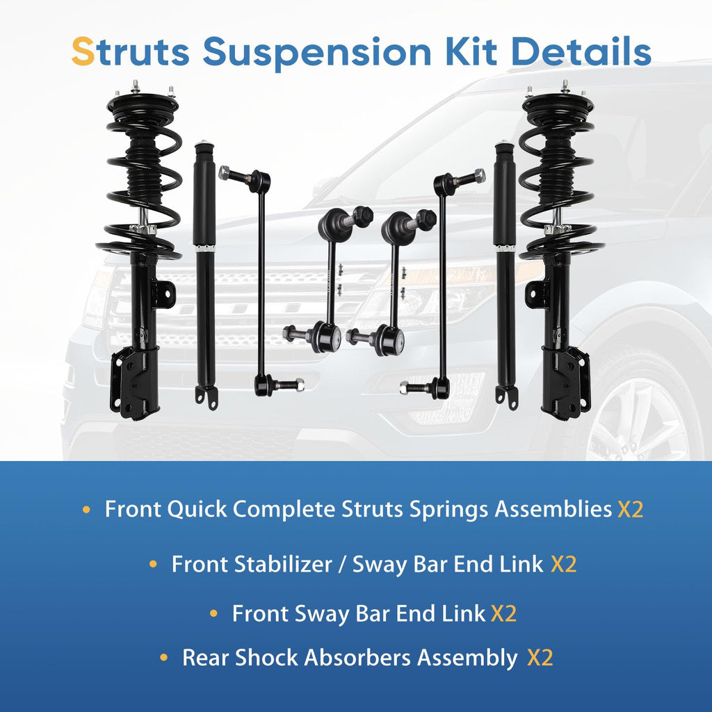 8pcs Struts Shocks Kit for 2013 2014 2015 2016 2017 2018 for Ford Explorer