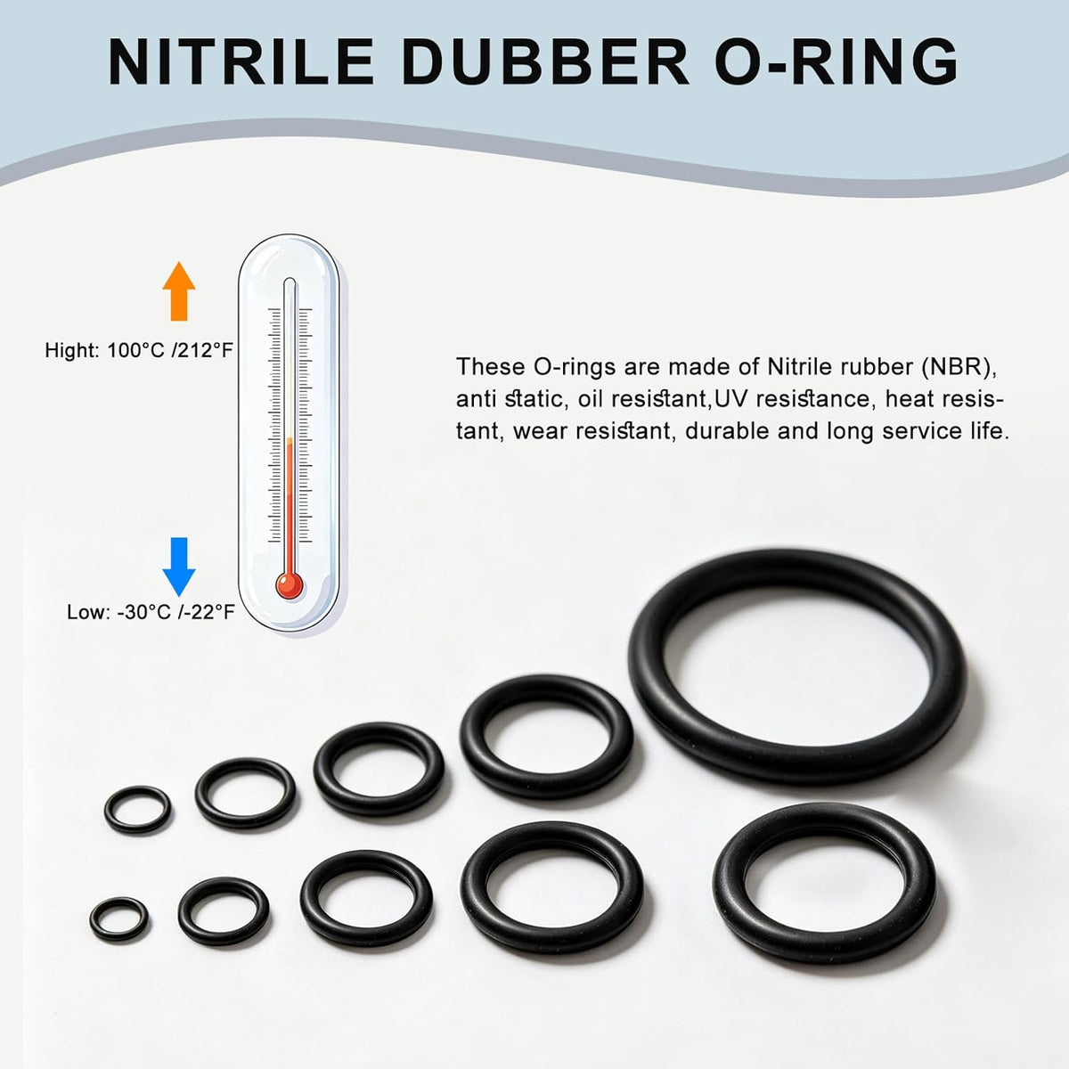 013 Buna-N O-Ring 70 Duro, 7/16" ID x 9/16" OD x 1/16" Width
