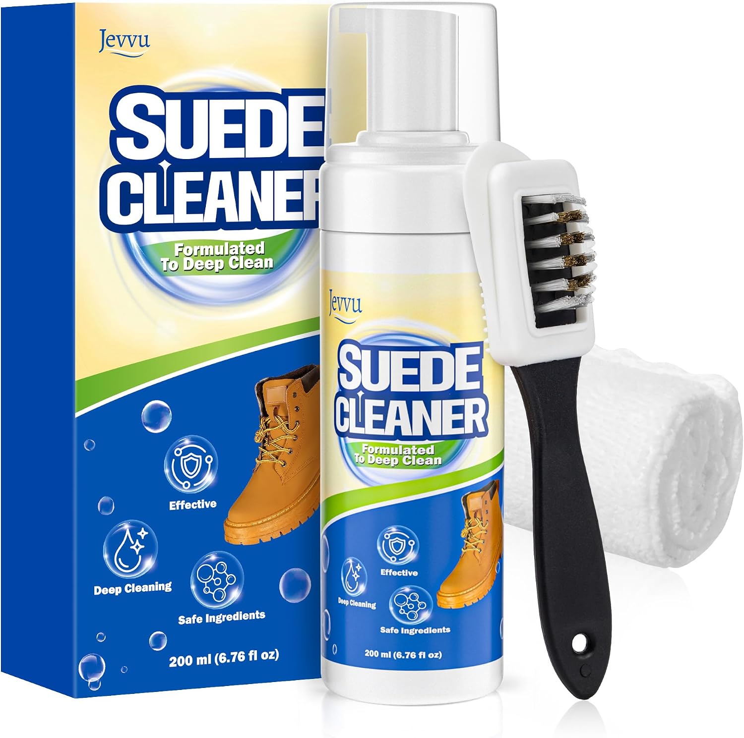 Suede Shoe Cleaner, Suede Cleaning Kit with Brush & Towel for Suede, Nubuck, Leather, Boots, Trainer