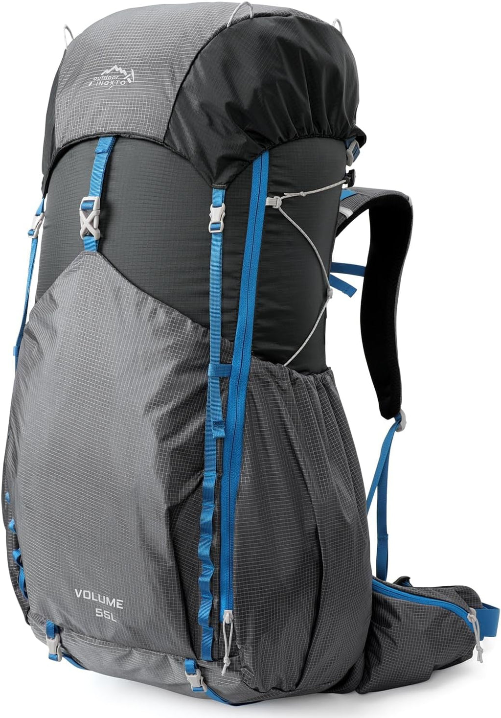 55L Internal Frame Waterproof Hiking Camping Backpack with 3L Water Bladder and Rain Cover, Large Lightweight Travel
