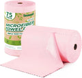 Microfiber Cleaning Cloths Roll, 75 Pack Tear Away Microfiber Towels Roll, 12" x 12" Lint Free Rags, Reusable