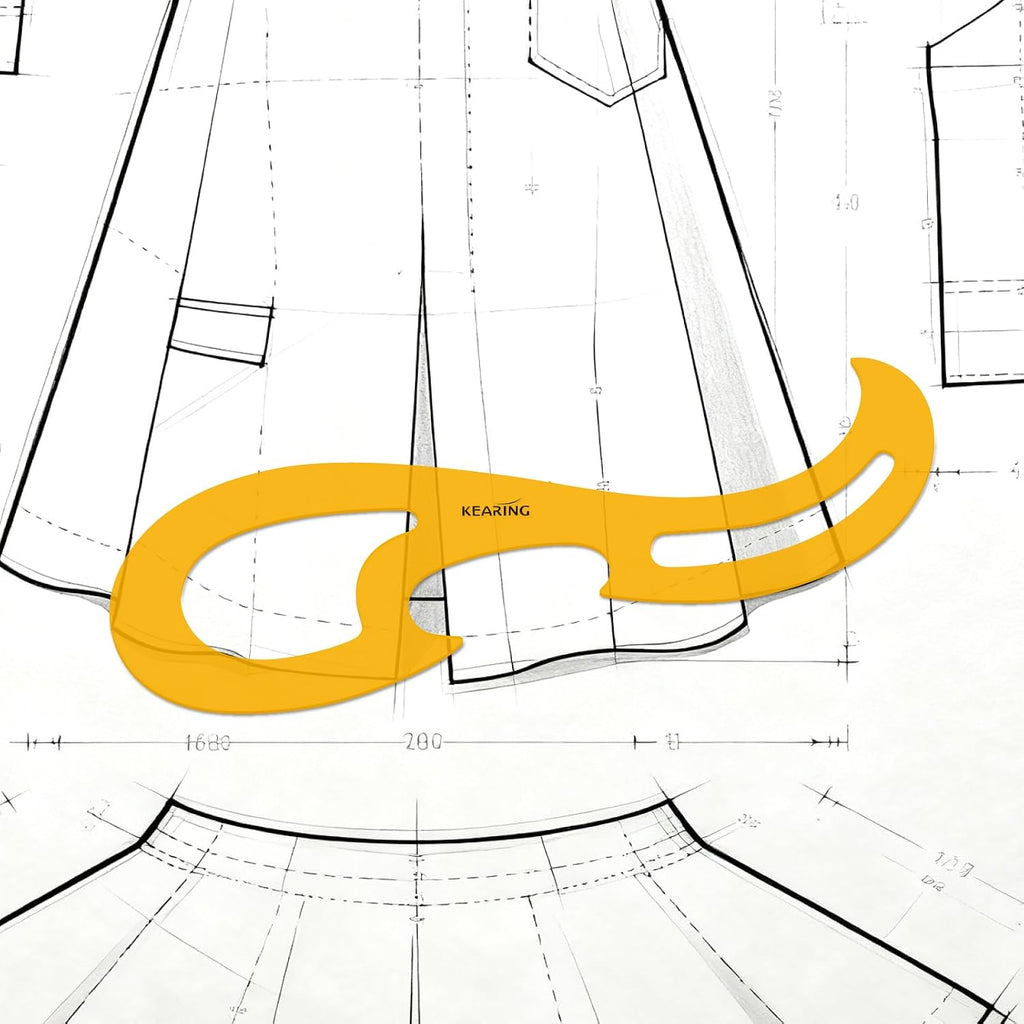 42cm Large French Curve Ruler - Flexible Orange Sewing Template | Extra-long 42cm flexible transparent orange PVC