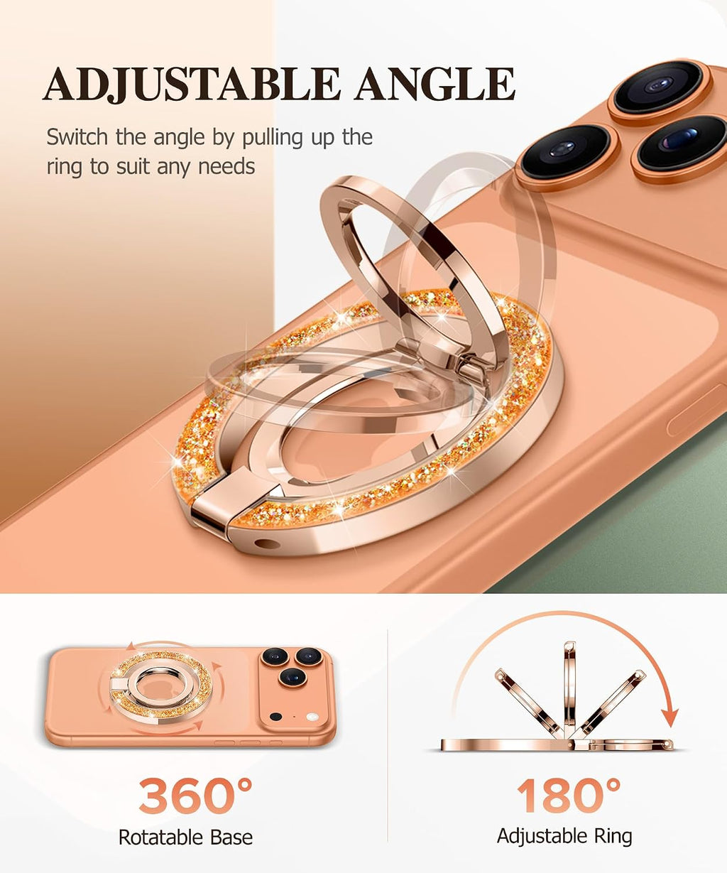 Magnetic Phone Ring Holder, Compatible with MagSafe Phone Grip | Adjustable Stand, Magnet Phone Ring Kickstand, for