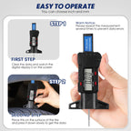 Tallew Digital Tire Tread Depth Gauge, 0-25.4mm Range, LCD Display Tool