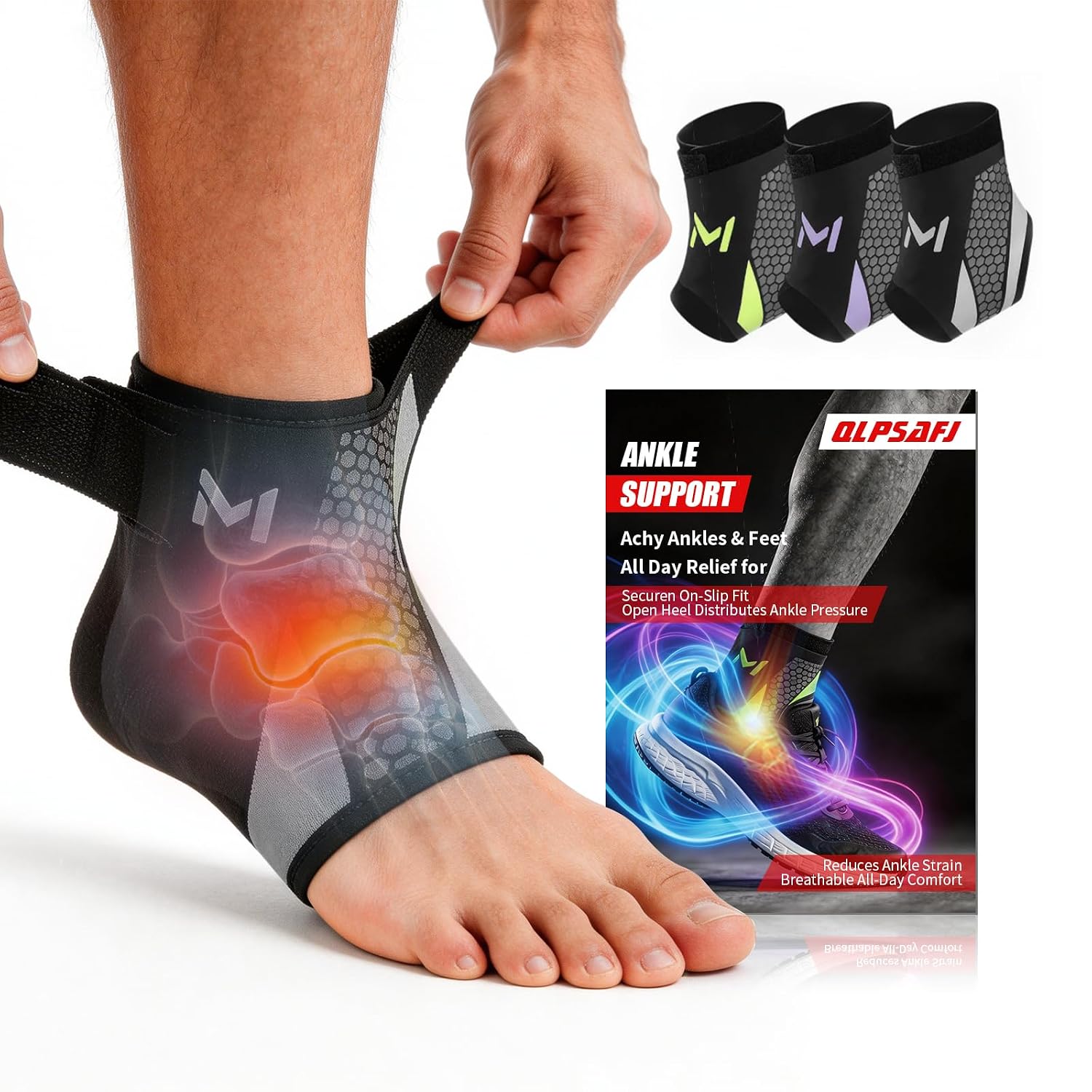 2-Pack Ankle Brace Pro Lace up Anklepro Support Women Men Bidirectional Motion Softball Ankles Sports Sock with