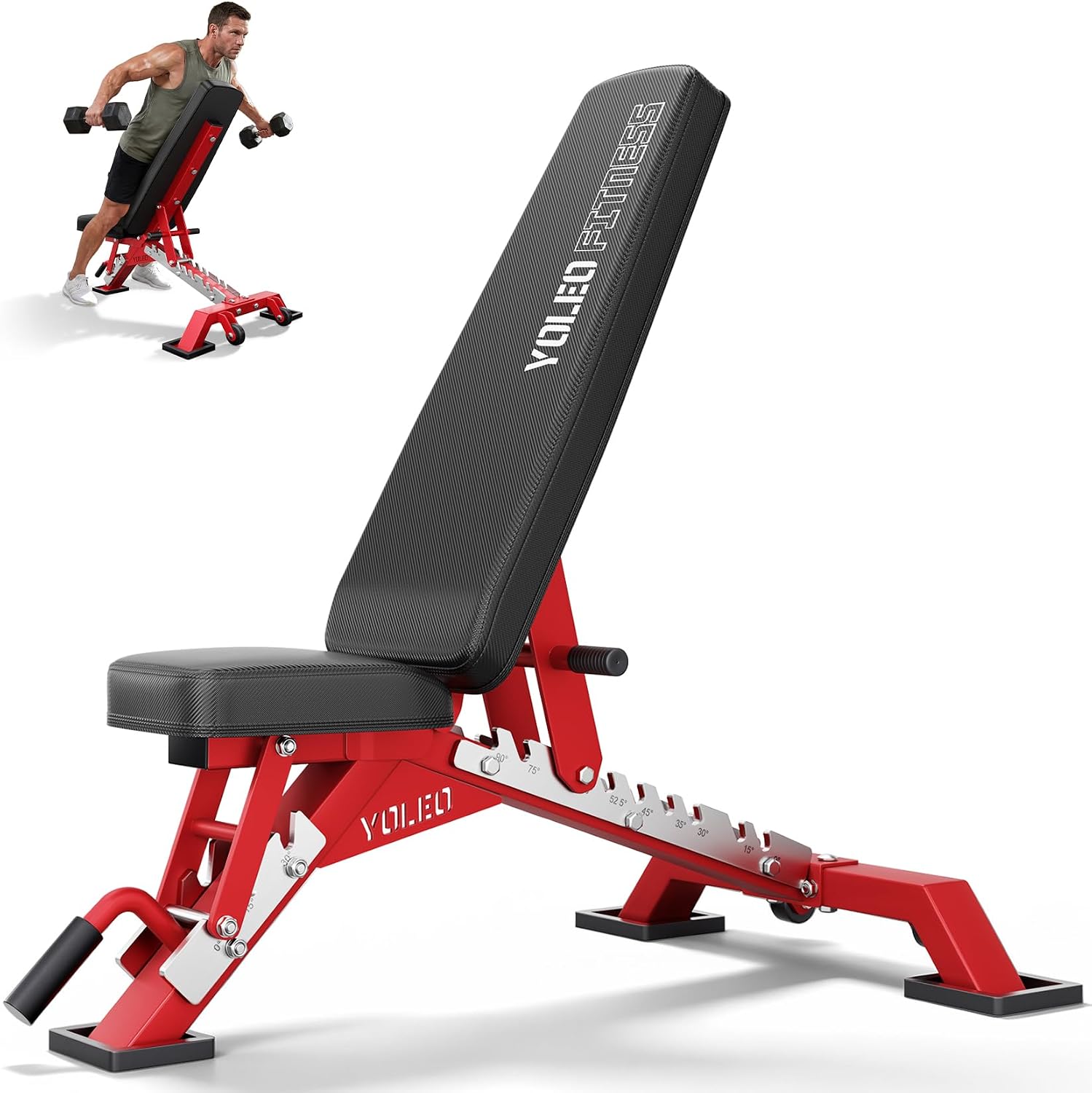 Commercial Adjustable Weight Bench 2315LB ASTM Certified – 80% Pre-Assembled Heavy Duty Workout Bench for Home Gym