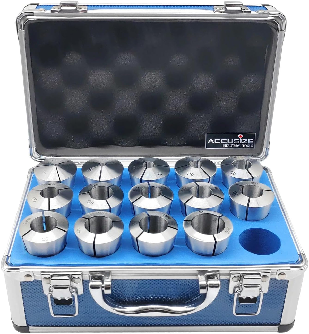 Accusize 5C Precision Round Collets Hardened & Ground, 3-25mm, 14-Pc Set